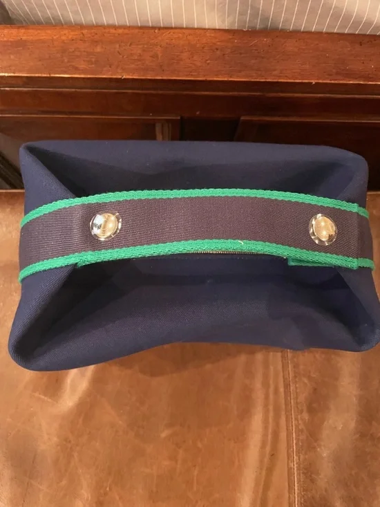 Hermès Bride-a-Brac Large Case – Blue with Green Stripes (Unused) - Picture 3 of 6